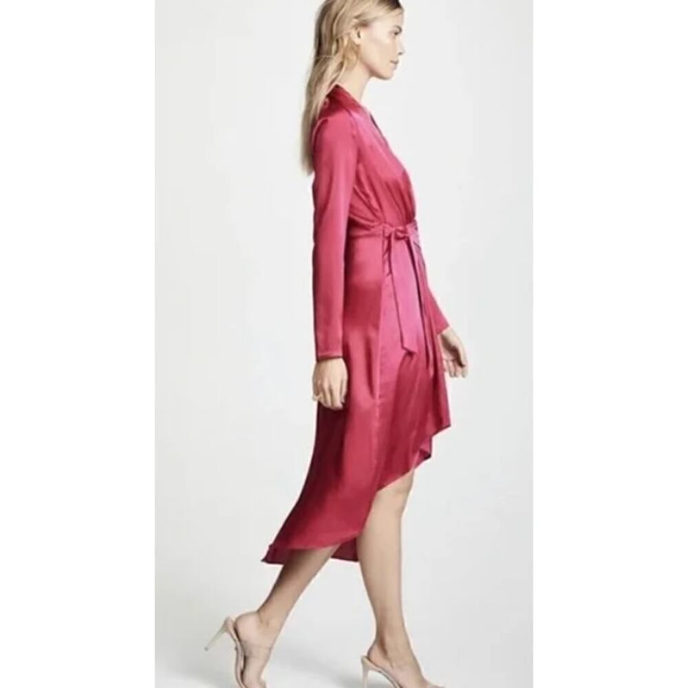 Equipment Femme Alisa Pink Satin Dress Sz. 2 - Picture 4 of 7
